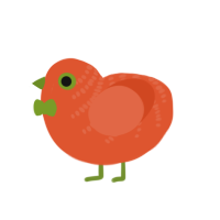 A vermilion chicken with a half-bar pattern