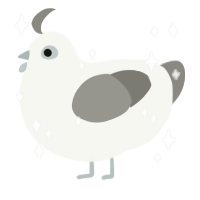 A white and ash chicken