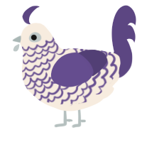 A cream and overcast chicken with a lace pattern