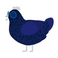 A tumblr and navy chicken with a double-lace pattern