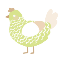 A lemon and cream chicken with a lace pattern