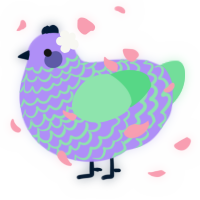 A lilac and spring chicken with a lace pattern