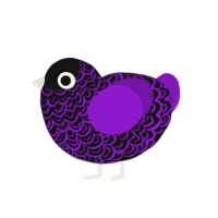 (unnamed), a black and violet chicken with a double-lace pattern