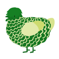 A leaf and lemon chicken with a lace pattern