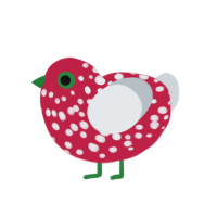 shr0mlet, a crimson and mist chicken with a speckle pattern