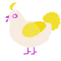 A cream and yellow chicken