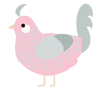 A rose and silver chicken with a lace pattern