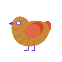 (unnamed), a gold and vermilion chicken with a bar pattern