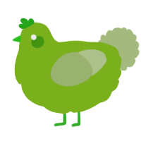 A blurple and overcast chicken