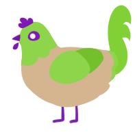 Matcha Roll, a beige and grass chicken with a head pattern