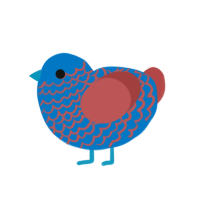 (unnamed), a sapphire and red chicken with a lace pattern