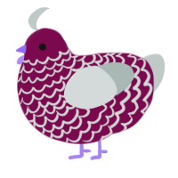 A wine and silver chicken with a lace pattern