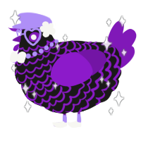 A sable and violet chicken with a lace pattern