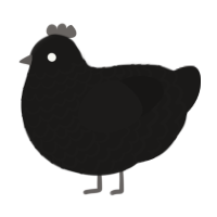 A sable chicken with a lace pattern