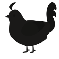 A sable and black chicken