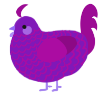 A violet and plum chicken with a lace pattern