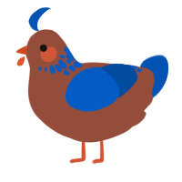 A russet and ultramarine chicken with a neck-speckle pattern