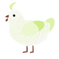 A white and apple chicken with a lace pattern