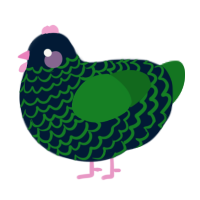 A tumblr and leaf chicken with a lace pattern
