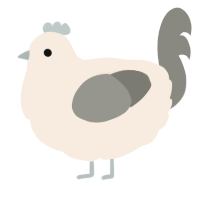 A cream and ash chicken