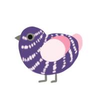 Lint, a overcast and rose chicken with a bar pattern