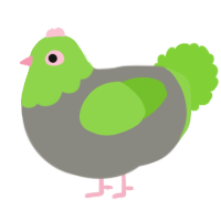 A ash and grass chicken with a head pattern