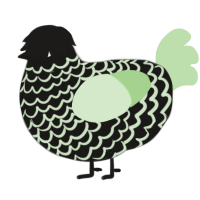 A sable and gluppy chicken with a lace pattern