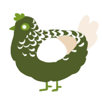 A olive and cream chicken with a half-lace pattern
