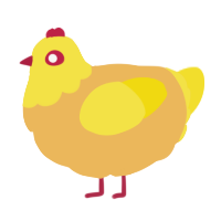 A honey and yellow chicken with a head pattern