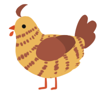 A honey and russet chicken with a bar pattern