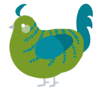 A chartreuse and sea chicken with a half-bar pattern