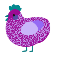 A plum and lilac chicken with a double-lace pattern