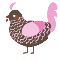 A bark and pink chicken with a lace pattern