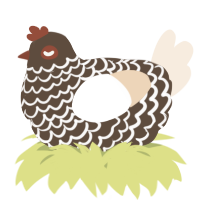 A bark and cream chicken with a lace pattern