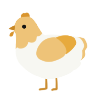 A white and honey chicken with a head pattern