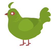 A chartreuse chicken with a neck-band pattern