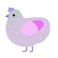 A silver and lavender chicken with a double-lace pattern