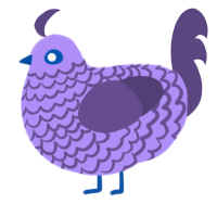 A lilac and overcast chicken with a lace pattern