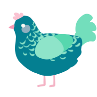 A sea and mint chicken with a half-lace pattern