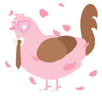 A rose and brown chicken