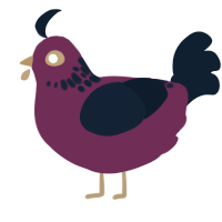 Baalial, a wine and tumblr chicken with a neck-speckle pattern