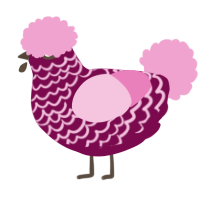 A wine and pink chicken with a lace pattern