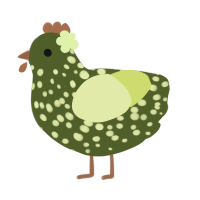 A olive and lemon chicken with a speckle pattern