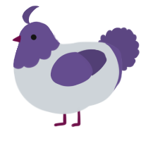 A mist and overcast chicken with a head pattern