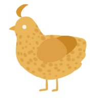 A honey and orange chicken with a speckle pattern
