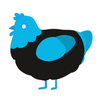 A sable and cerulean chicken with a head pattern