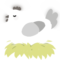 A cream and ash chicken