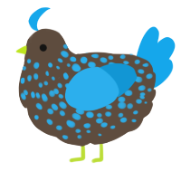 A bark and sky chicken with a speckle pattern