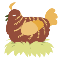 A russet and honey chicken with a half-bar pattern