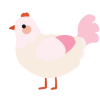 A cream and rose chicken with a head pattern